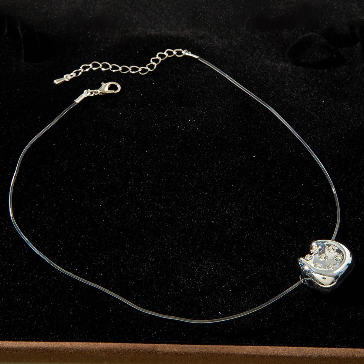 Green Heart Shaped Crystal Stone Pendant Necklace
