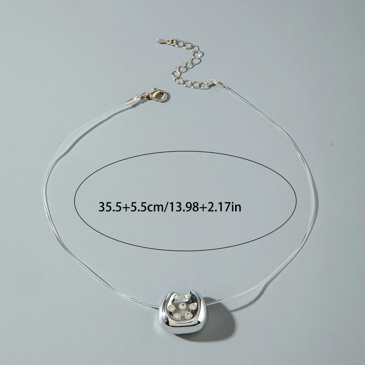 Green Heart Shaped Crystal Stone Pendant Necklace