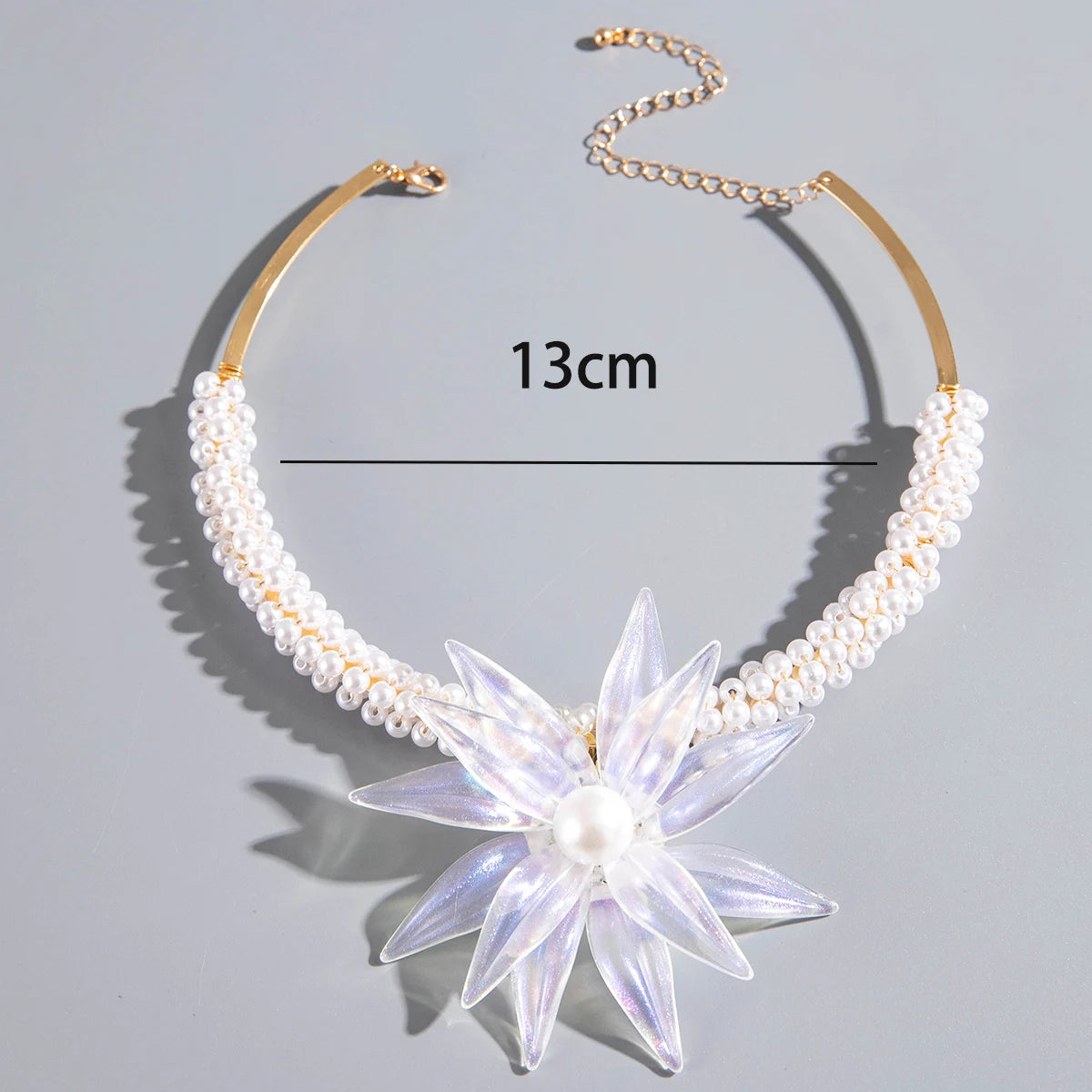 Chain With White Colour Heart Pendant Necklace Adjustable