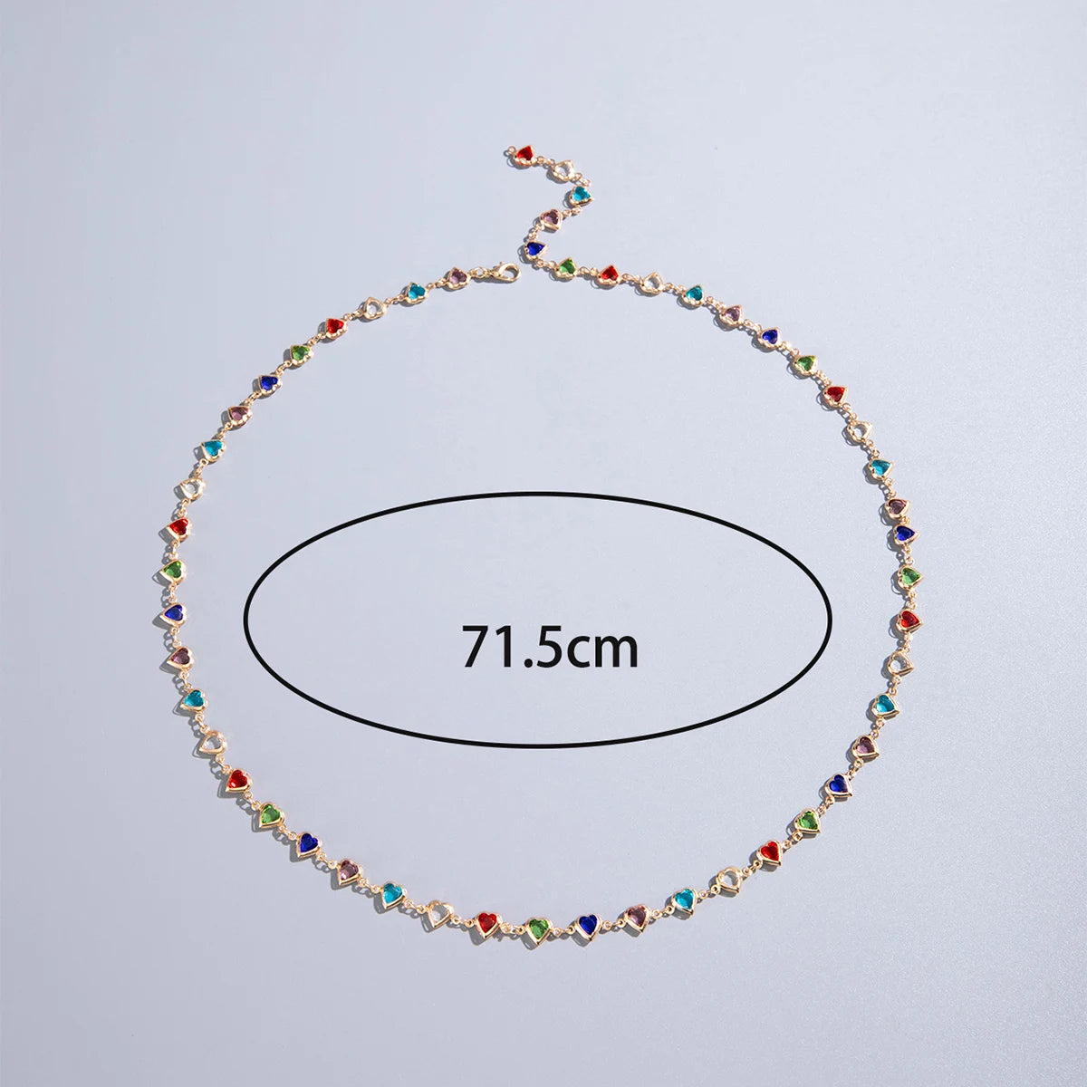 Bohemian Water Drop Green Rhinestone Chain Necklace