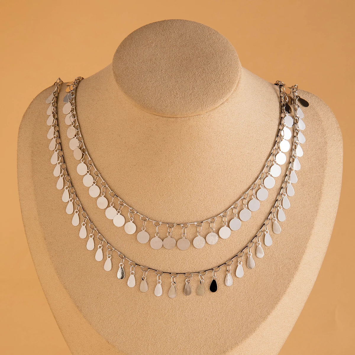 Necklace Set With Metal Sequins