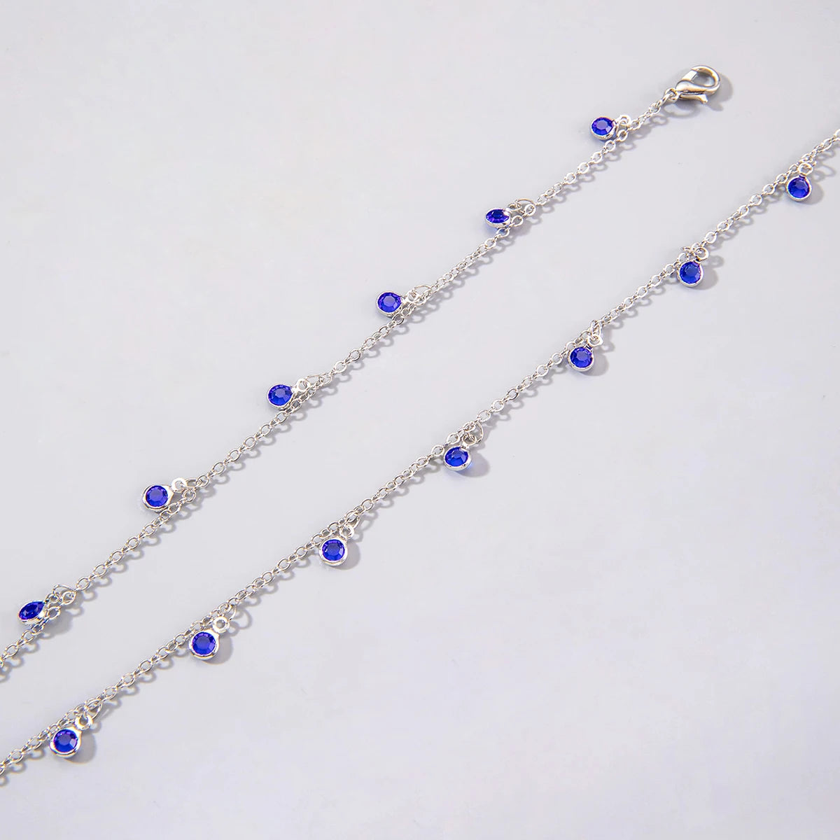 Bohemian Water Drop Green Rhinestone Chain Necklace