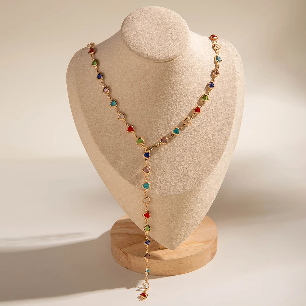 Bohemian Water Drop Green Rhinestone Chain Necklace