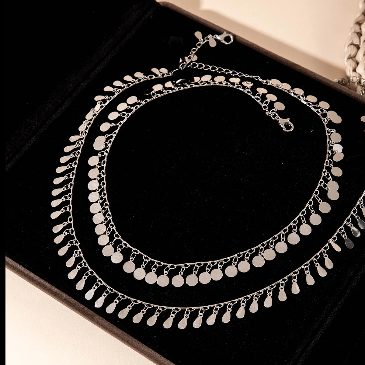 Necklace Set With Metal Sequins