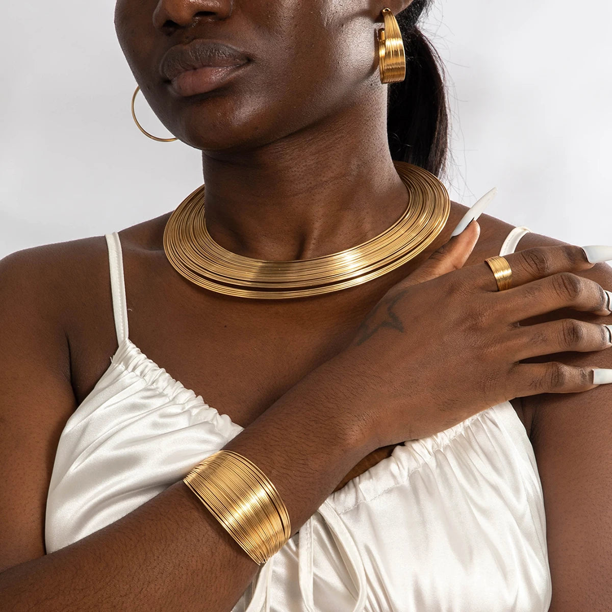 Gold Silver Colour Bracelet Set