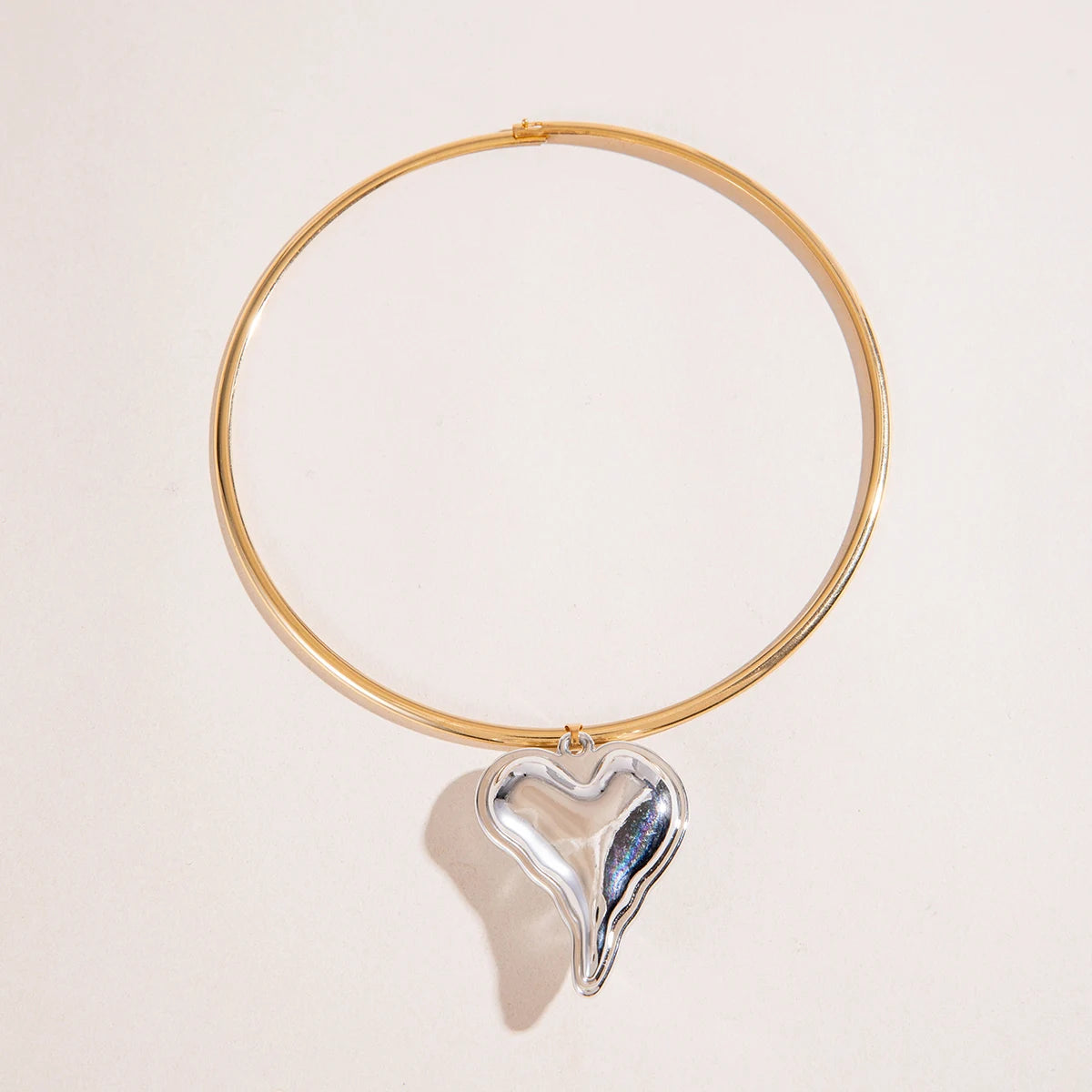 Chain With White Colour Heart Pendant Necklace Adjustable