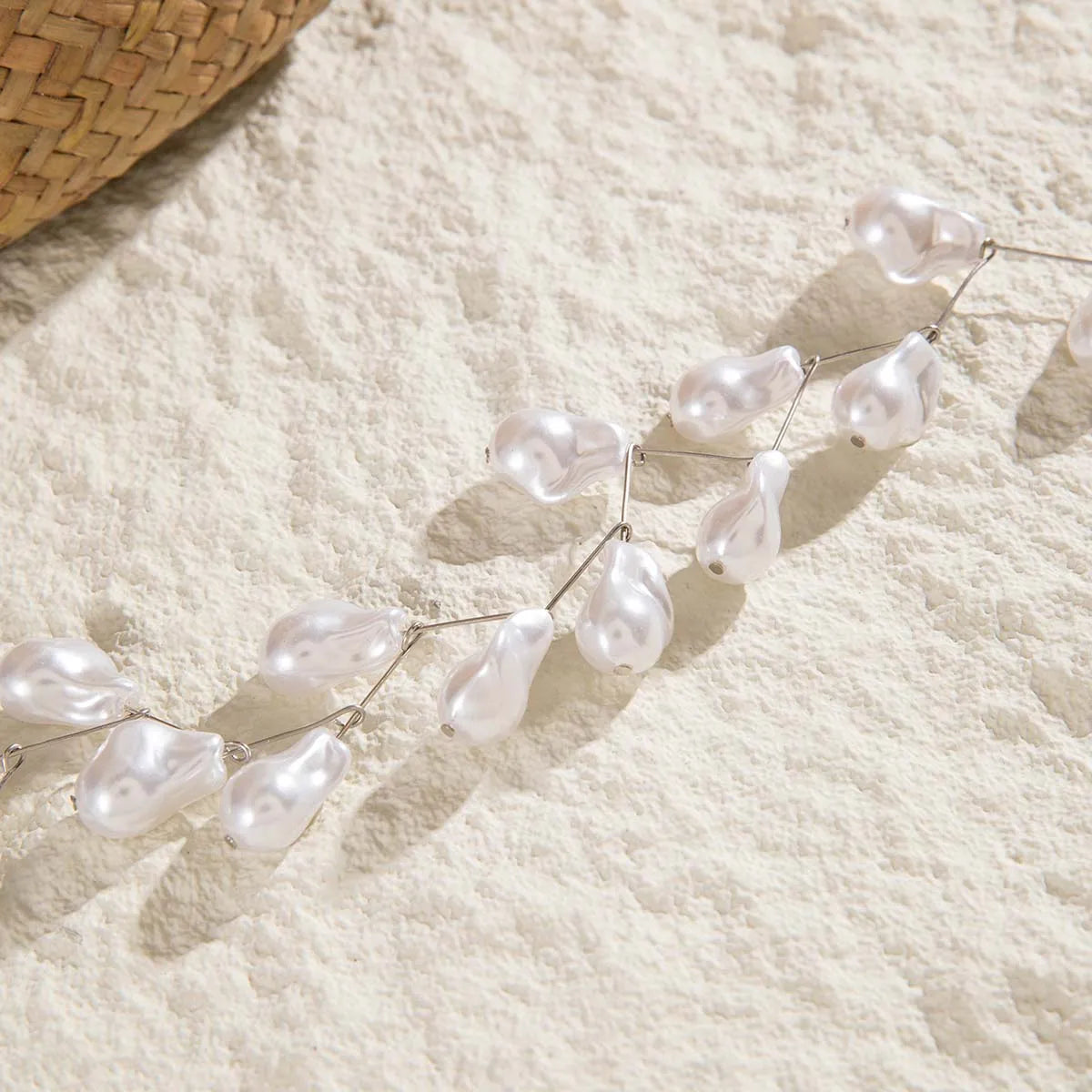 White Colour Imitation pearl Adjustable Necklaces