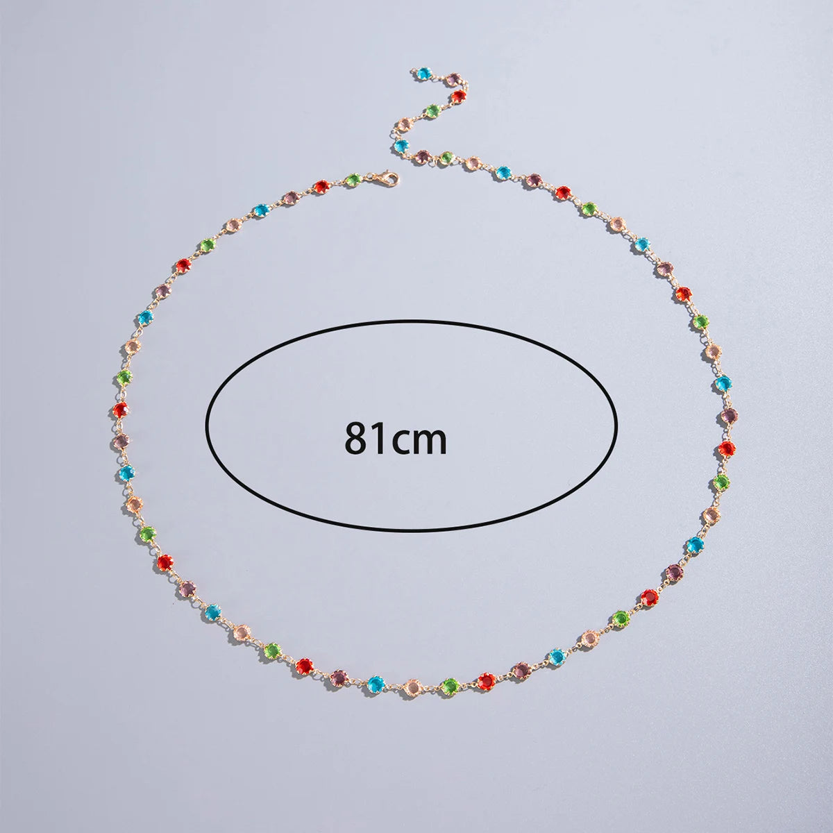 Bohemian Water Drop Green Rhinestone Chain Necklace
