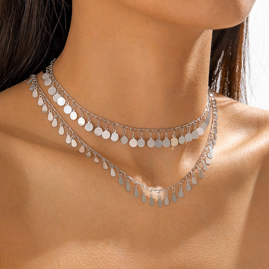 Necklace Set With Metal Sequins