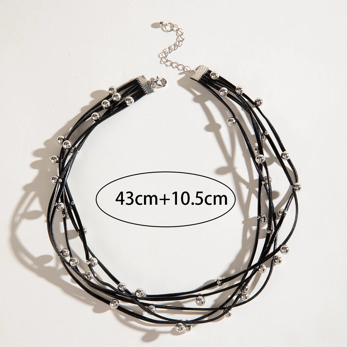 Pattern Bohemian Metal Beads Charm Leather Necklace