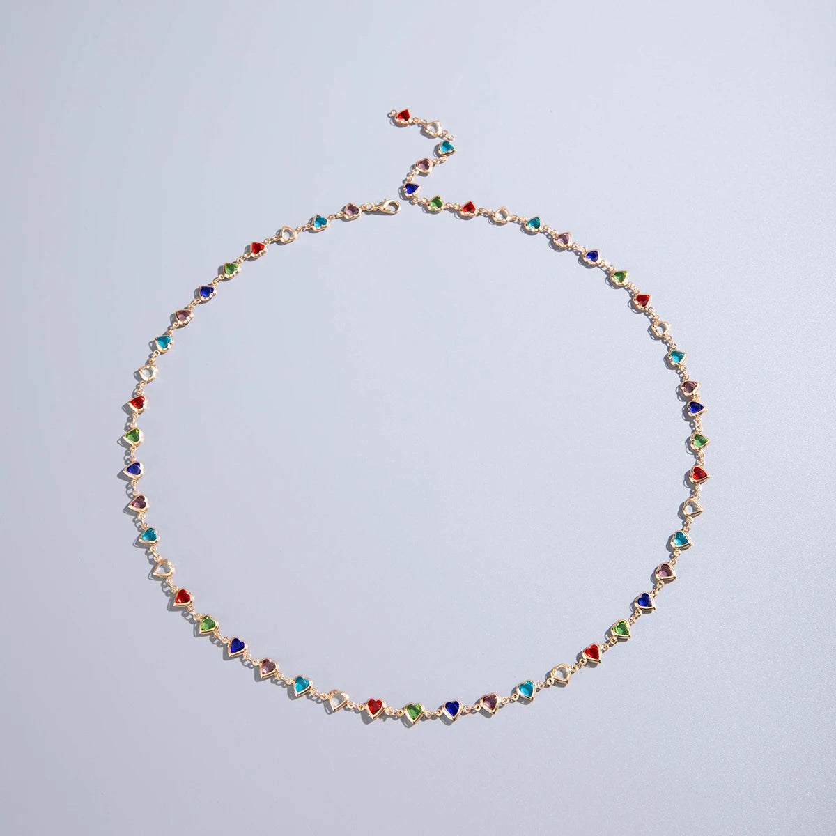 Bohemian Water Drop Green Rhinestone Chain Necklace